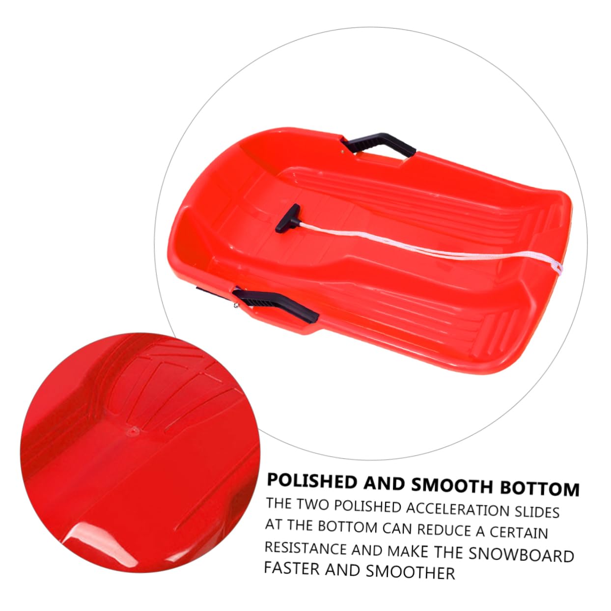 KOMBIUDA Luge à Neige Glisseur Hiver Extérieur pour Garçon Fille Et Adultes avec Poignée Antidérapante pour Glisser Librement