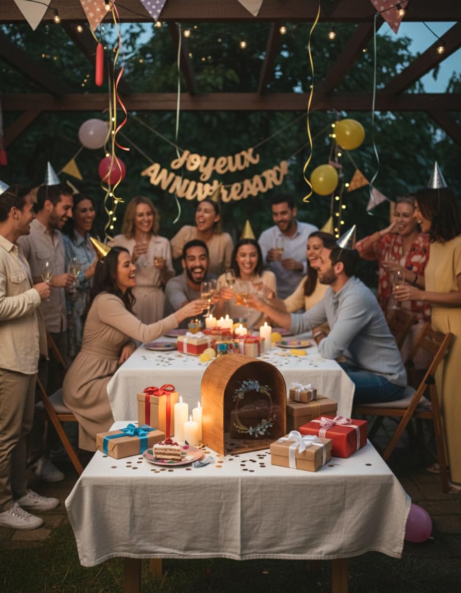 MALONA - Urne mariage champêtre - Cadeau de mariés - Boîte à cartes et enveloppes - Tirelire pour vos cérémonies : anniversaire, baptème. Grande capacité, Montage facile - Nouveau modèle 2026