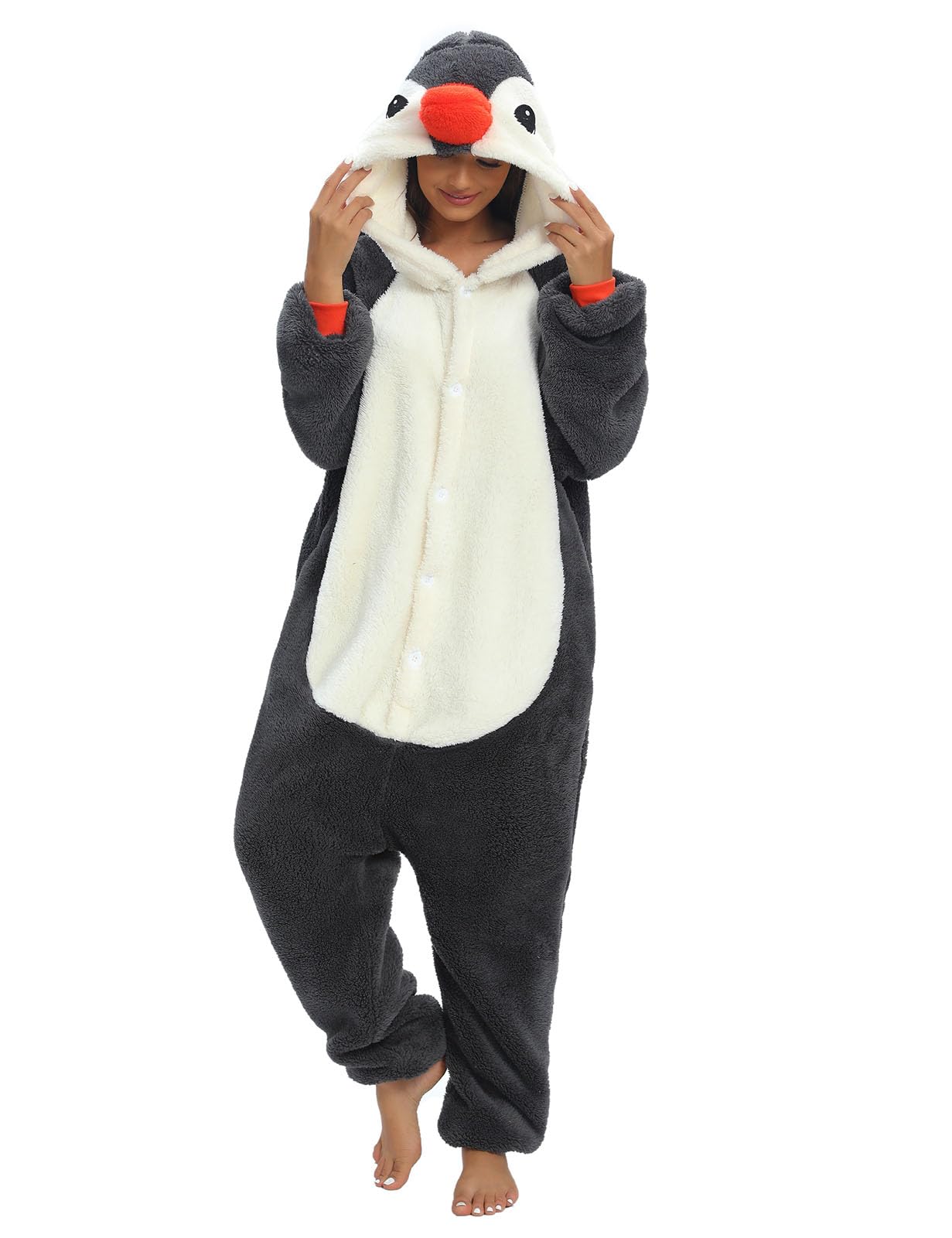 Xinlong Panda Pigiama Intero Inverno Animali Costume Cosplay Halloween Carnevale Donna Adulto Party Jumpsuit Pajama Camicie da Notte Monopezzo Unisex