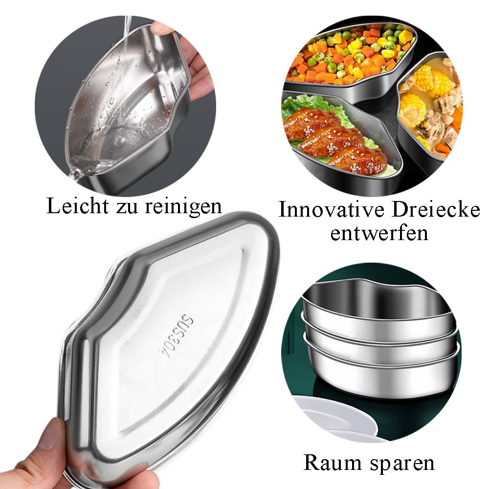 MIUPOO Dampfgarer Set 3-tlg. - Edelstahl Dampfboxen Mit Deckel