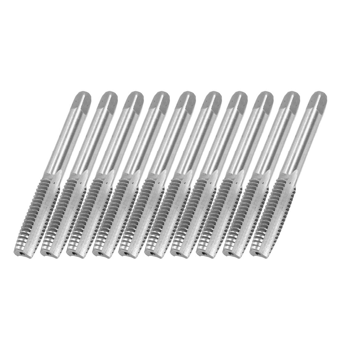 Aexit 10 Pcs Wrenches Round Shank HSS M8 8mm Threaded Tip Straight Flutes Adjustable Wrenches Hand Taps