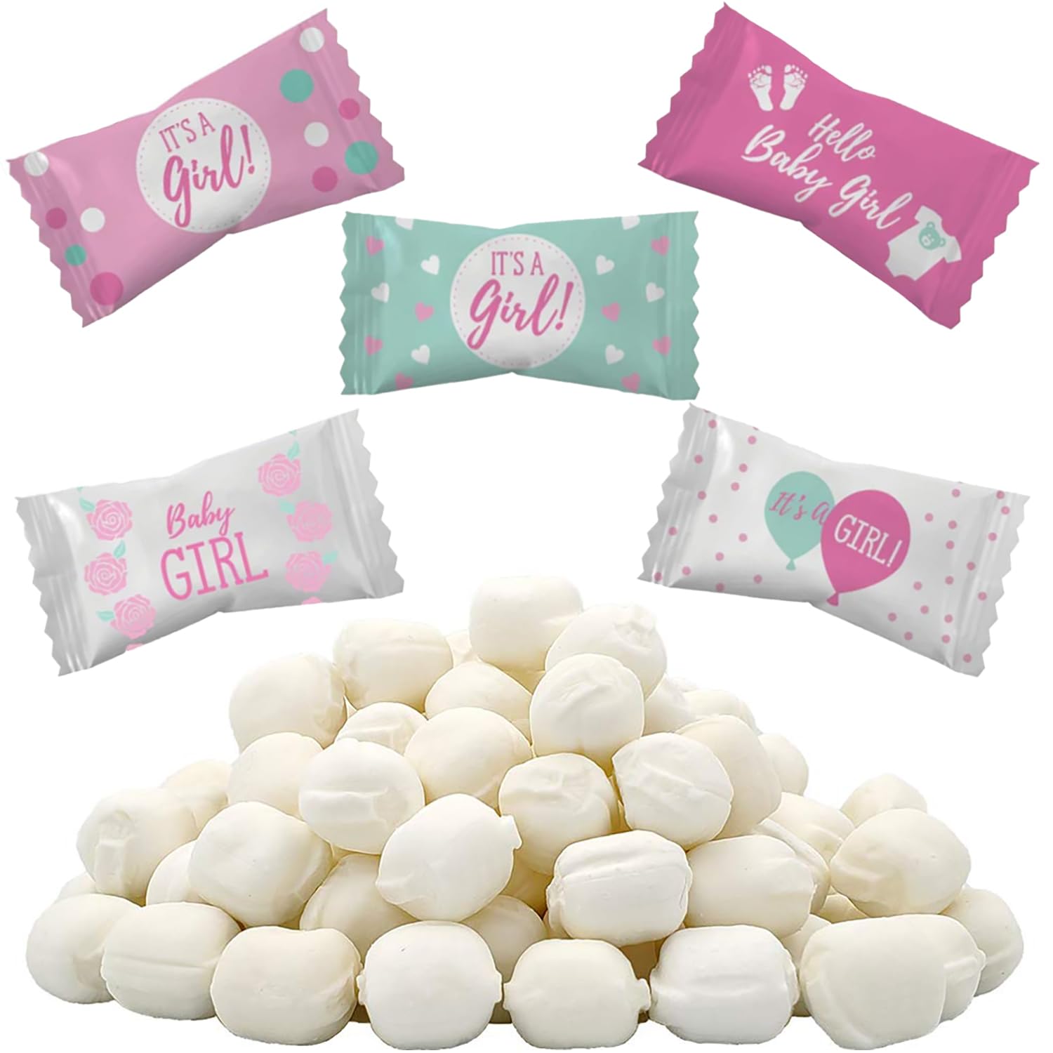 The Dreidel Company It's A Girl Buttermints, After Dinner Mints, Fat-Free, Individually Wrapped (55 Pieces)