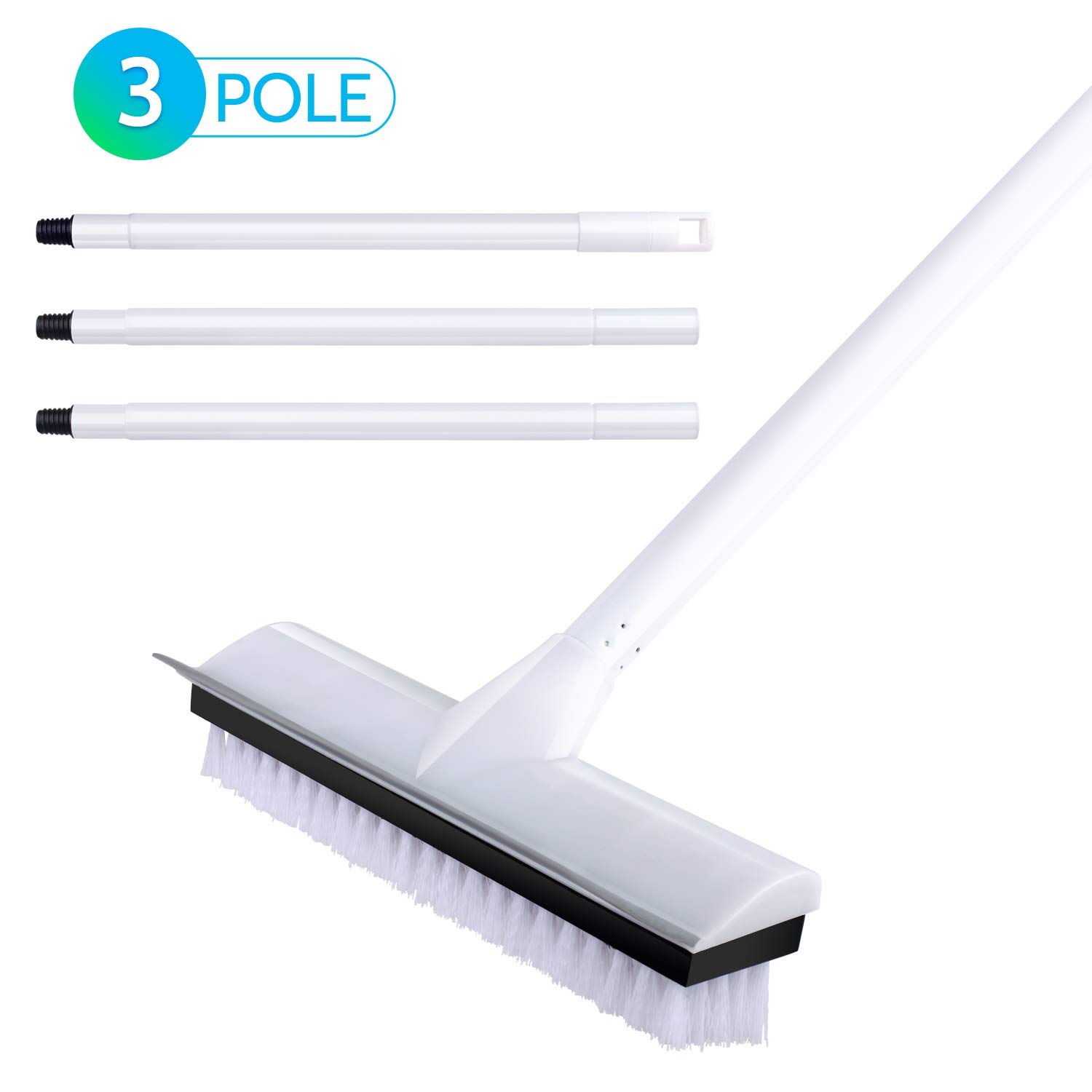 Buy Shower Cleaning Scrubber Brush, 44 Inch Floor Scrub Brush with Long Handle Large Deck