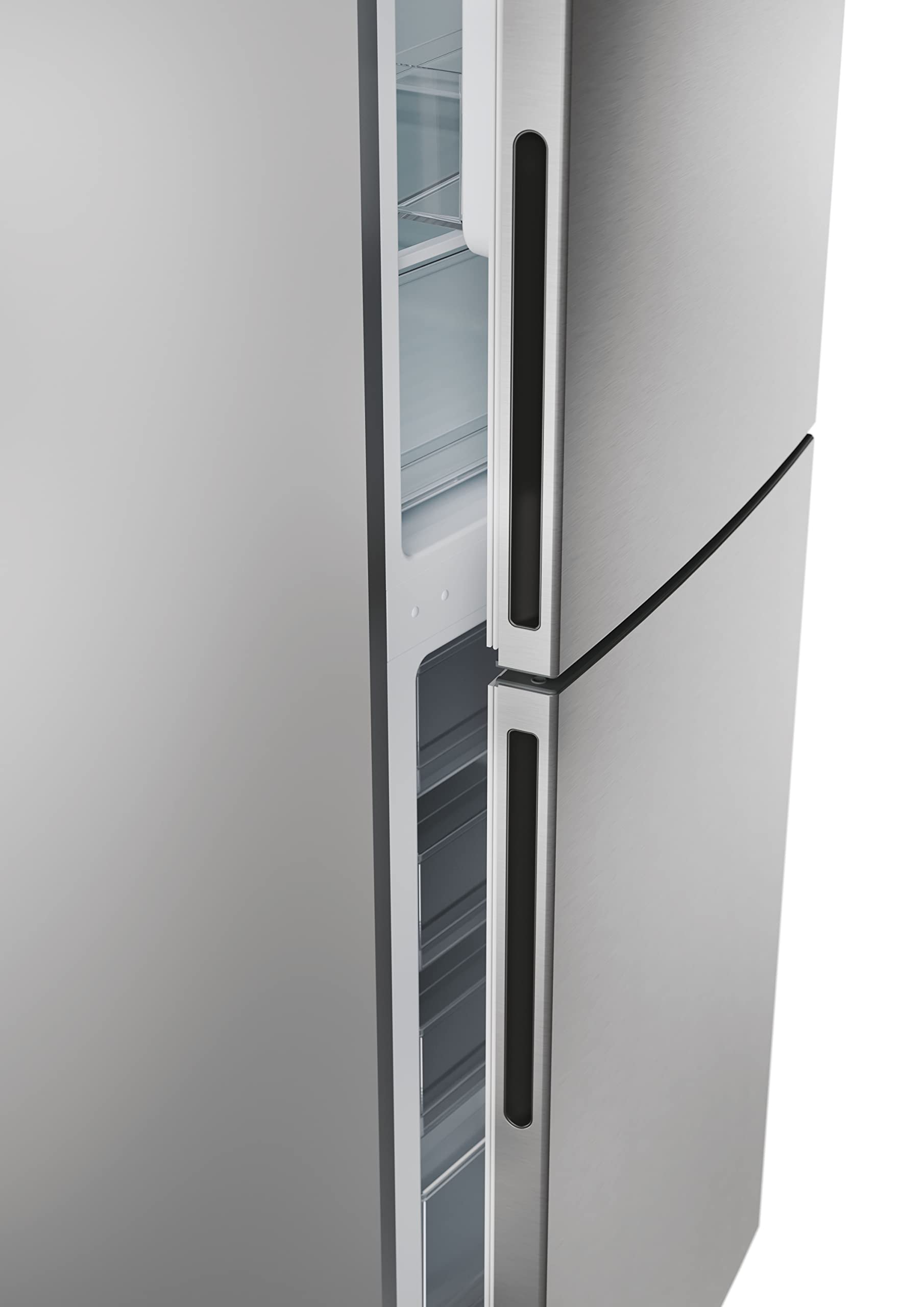 Candy CCT3L517ES Réfrigérateur combiné - Pose libre, Hauteur : 1,77 m, 260 L, 2 portes réversibles, Low Frost, LED, 39 dB, Argent, Classe E