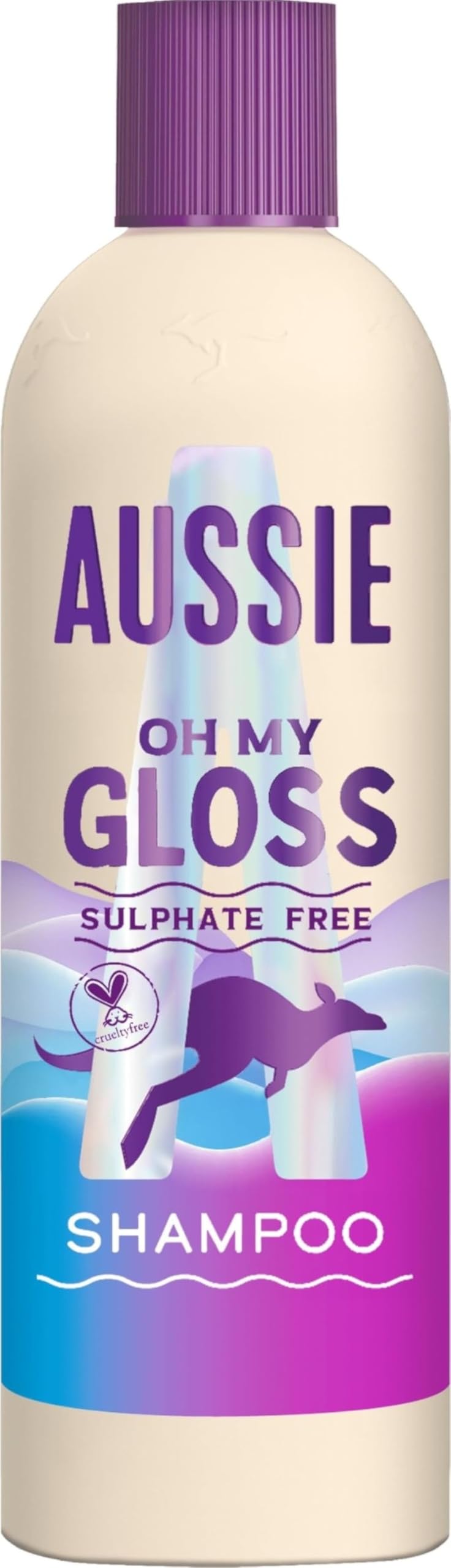 Aussie Oh My Gloss Shampoo 300ml. Deeply Moisturises Dry and Dull Hair. Infused with Australian White Strawberry. Sulphate-Free Formula. For Instantly Shinier and Glossy Hair. Vegan and Cruelty-Free