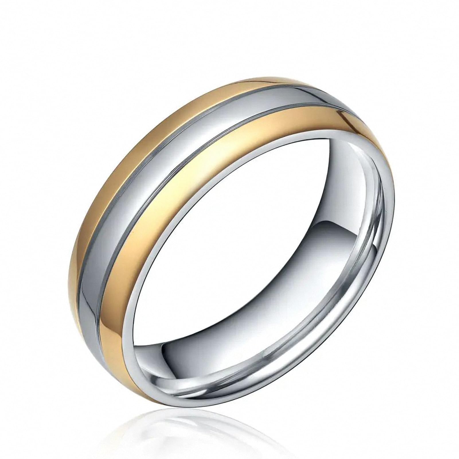 Anillo de compromiso simple con acabado de titanio pulido fino 2