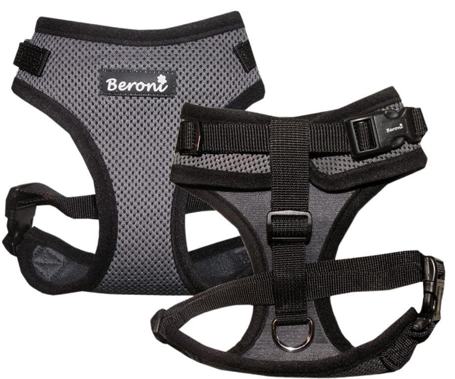 Pettorina per gatti Easy Walking 2.0 anti-eruzione, regolabile, non sopra la testa del Bengal, Maine Coon per gatti piccoli e grandi (grigio, M)