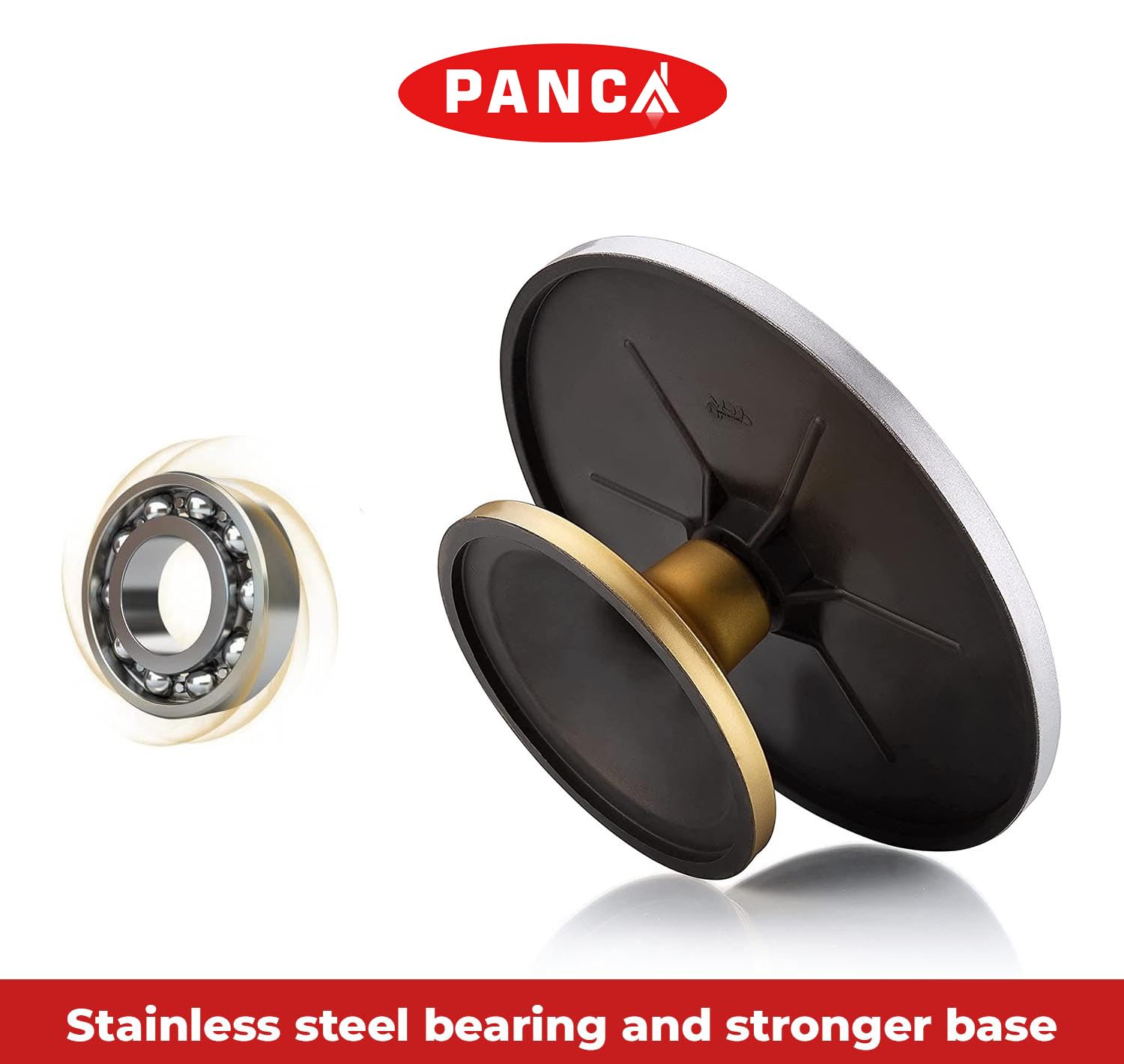 PANCA Cake Decorating & Icing Turntable | Signature Edition 12-Inch 360° Rotating Cake Stand for Baking & Serving | Fiber Cake Turntable with Silver Top & Golden Base | Professional Cake Decorating Stand 2