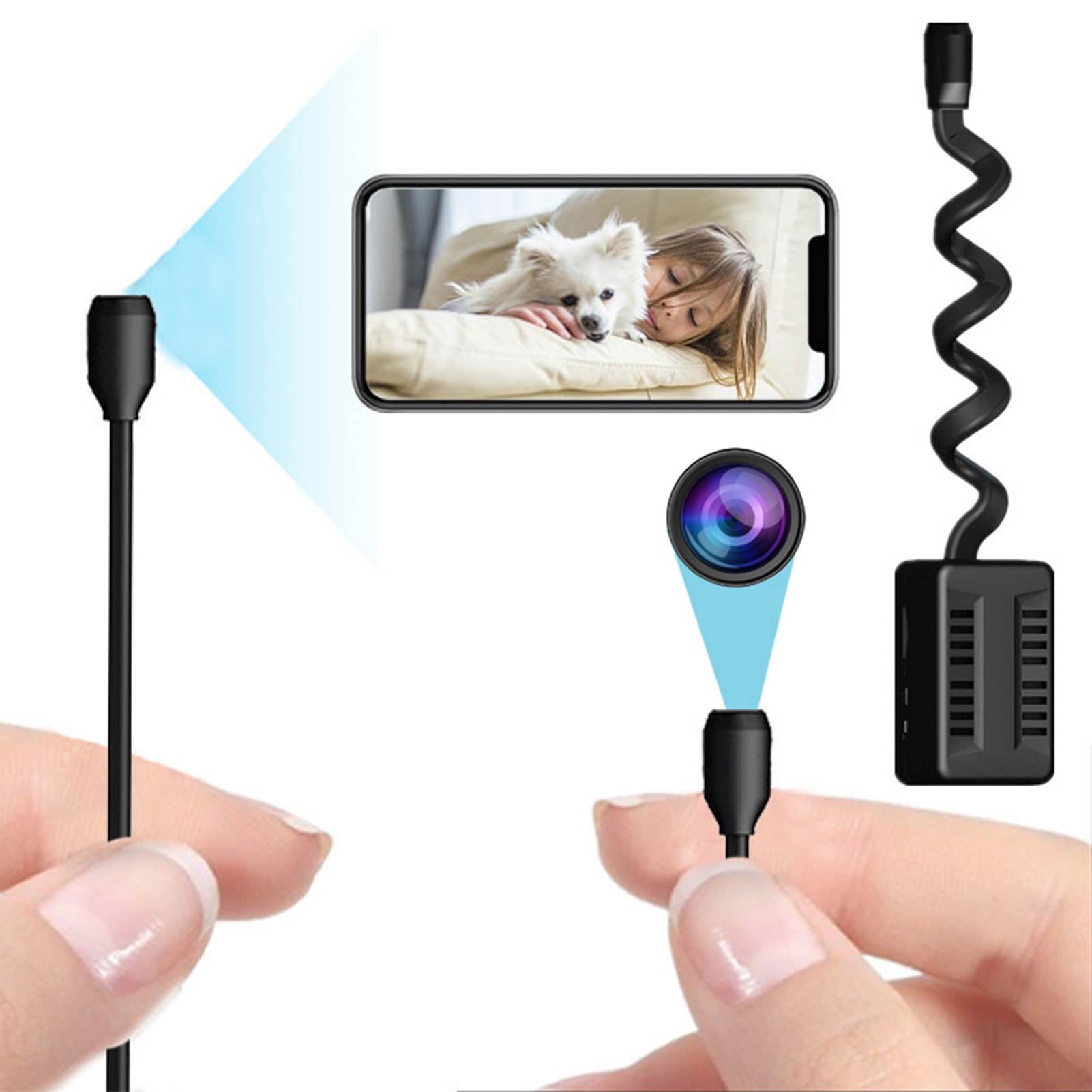 Caméra de Surveillance HD 1080P X7 Mini Caméra WIFI avec Lentille Serpent Réglable pour Photo Vidéo