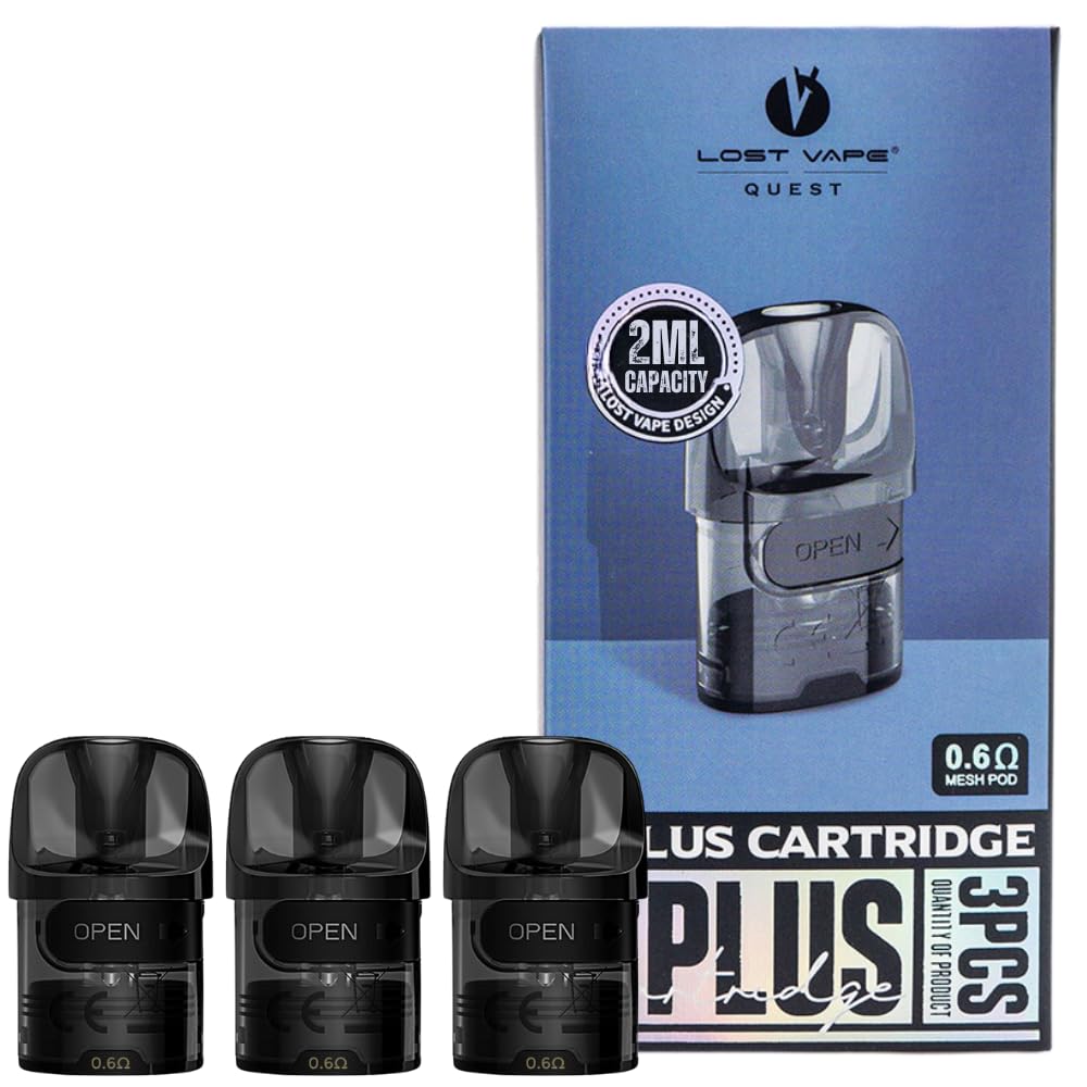 Lost Vape Thelema E Plus Pod [0.6ohm | MTL Max 22W] 3 Pack - Smooth MTL Vaping, Leakproof Design, Ergonomic Mouthpiece, for Lost Vape Thelema Elite 40 Vape Kit, Side Filling, Mesh Coils, No Nicotine