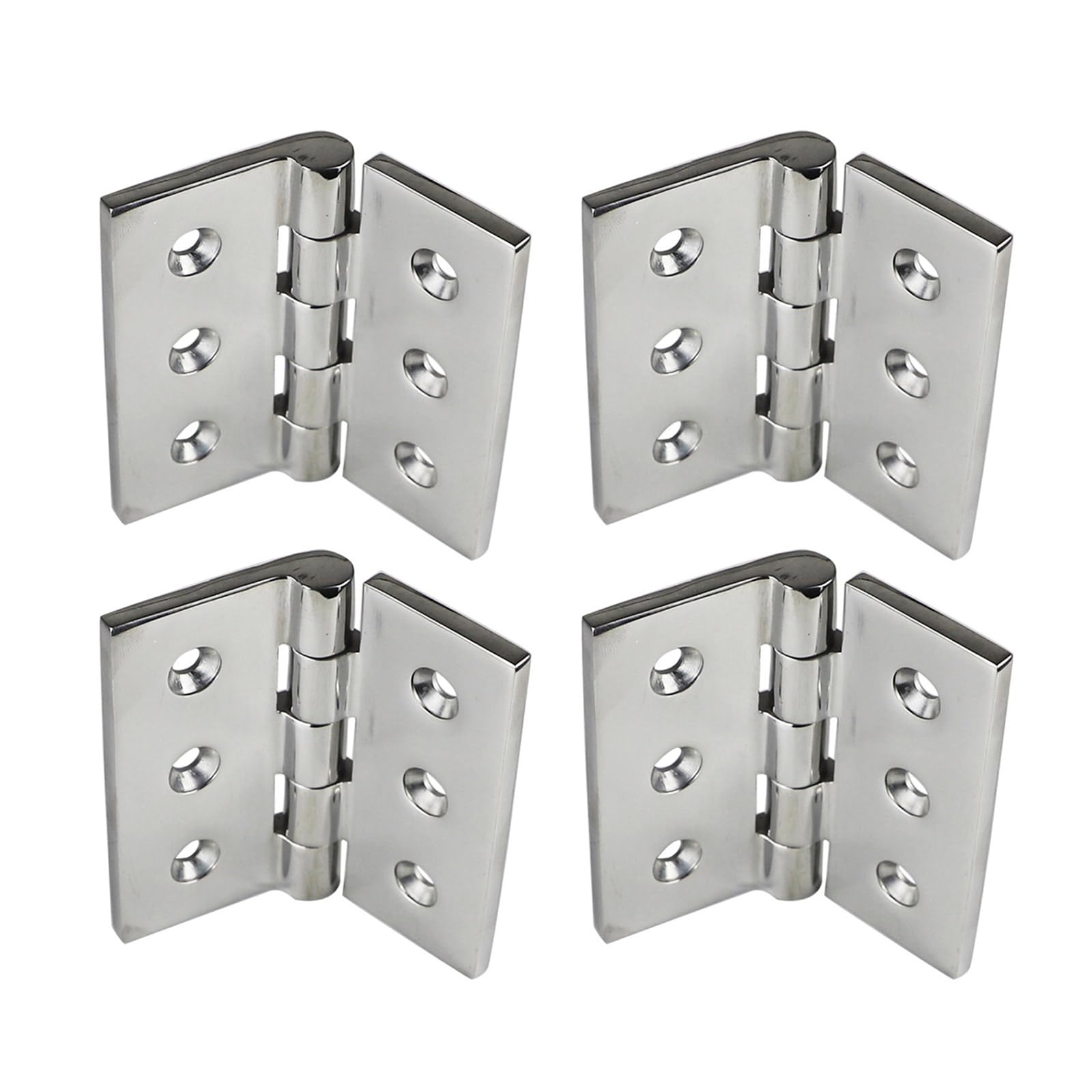 Hsioluted A 2 / 4Pcs Stainless Steel Hinges Door Connector Drawer 6 Mounting Holes For Furniture Bookcase Window Hardware Butt Hinges For Cabinet Doors