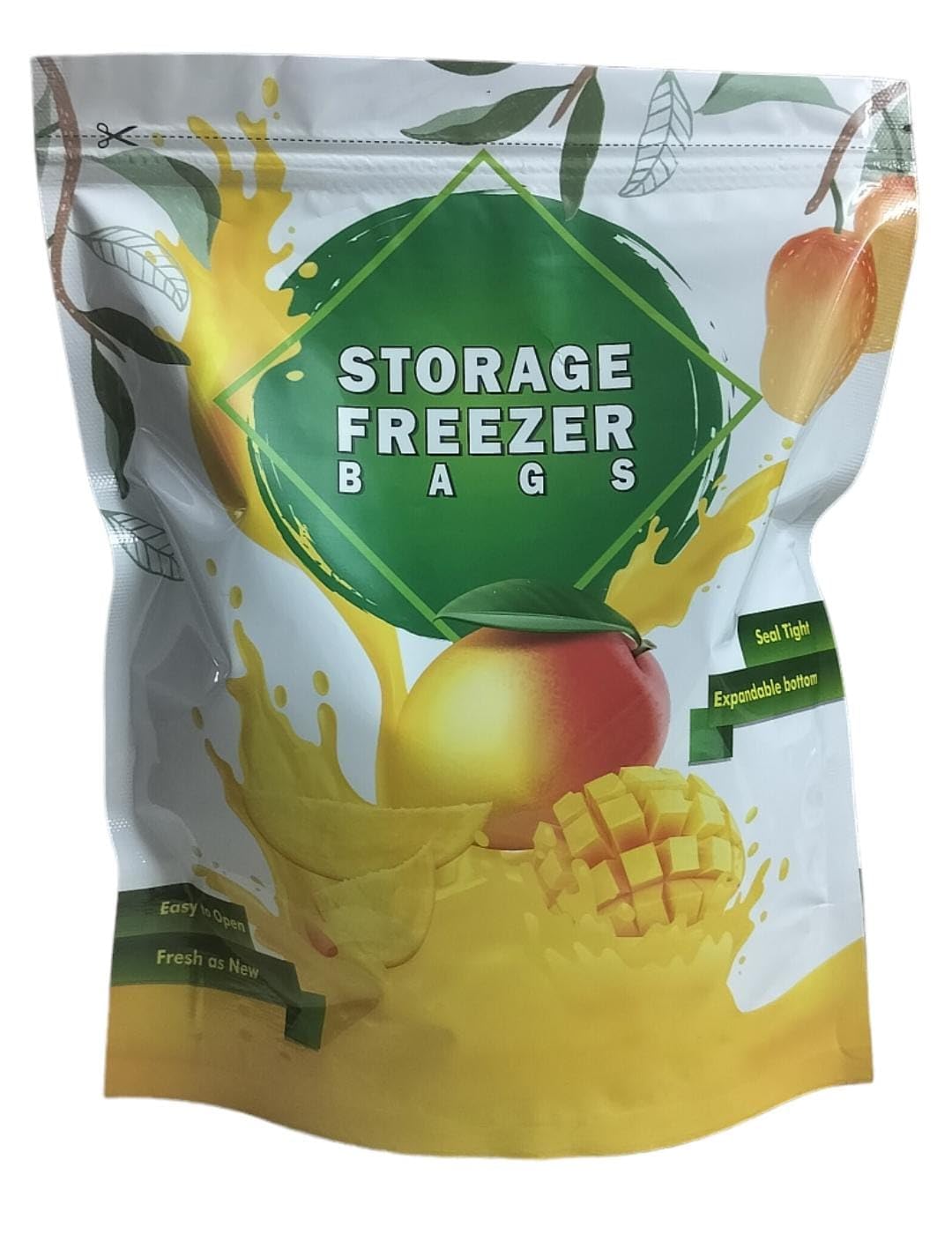 CNT REUSABLE AIR TIGHT ZIP LOCK SEAL WITH EXPANDABLE BOTTAM FREEZER STORAGE BAG FOR SPICES PICKLES JUICE JAM DRY FRUIT SNACKS (PACK OF10)