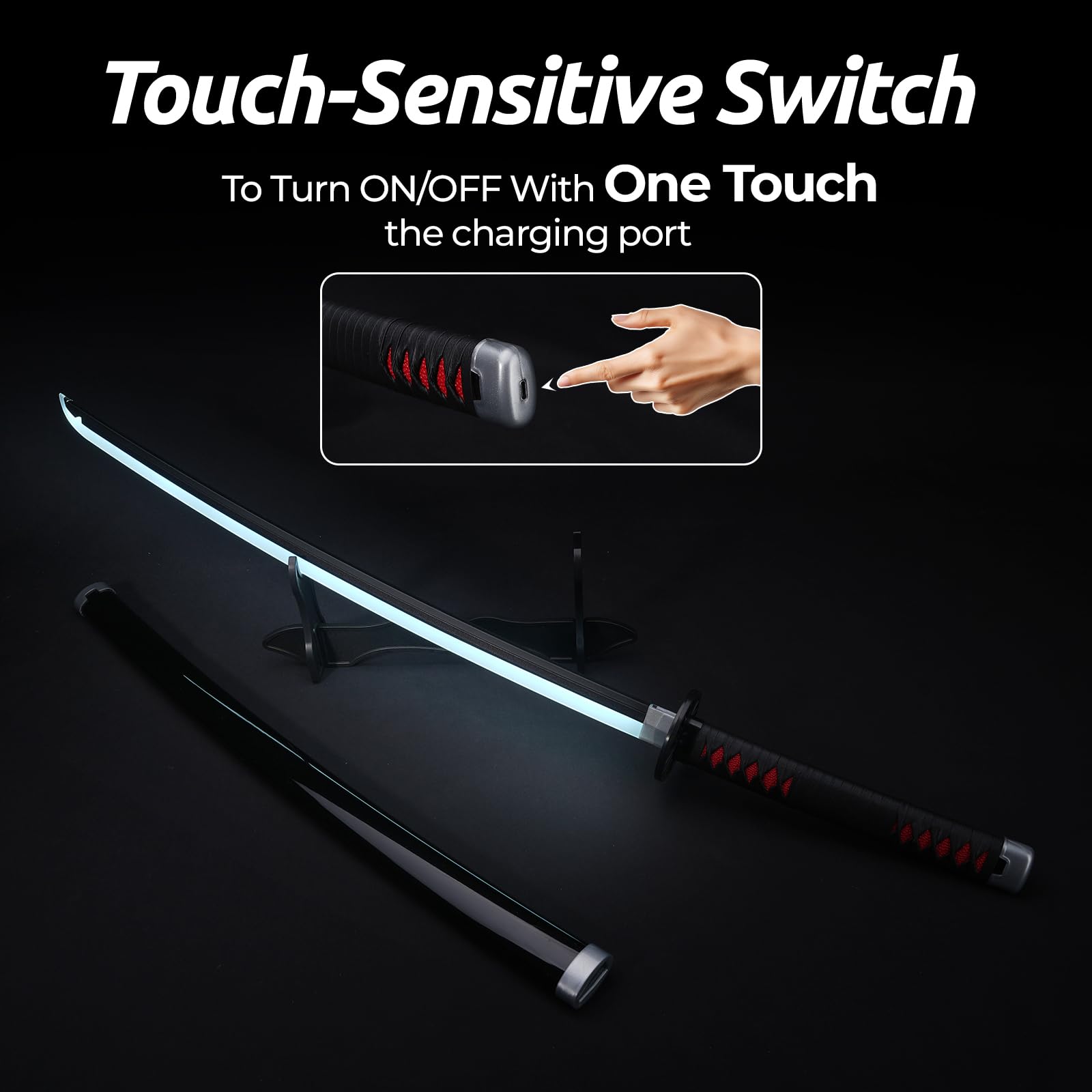 Katana LED Tanjiro Kamado – Sabre Lumineux Blanc Inspiré de Demon Slayer