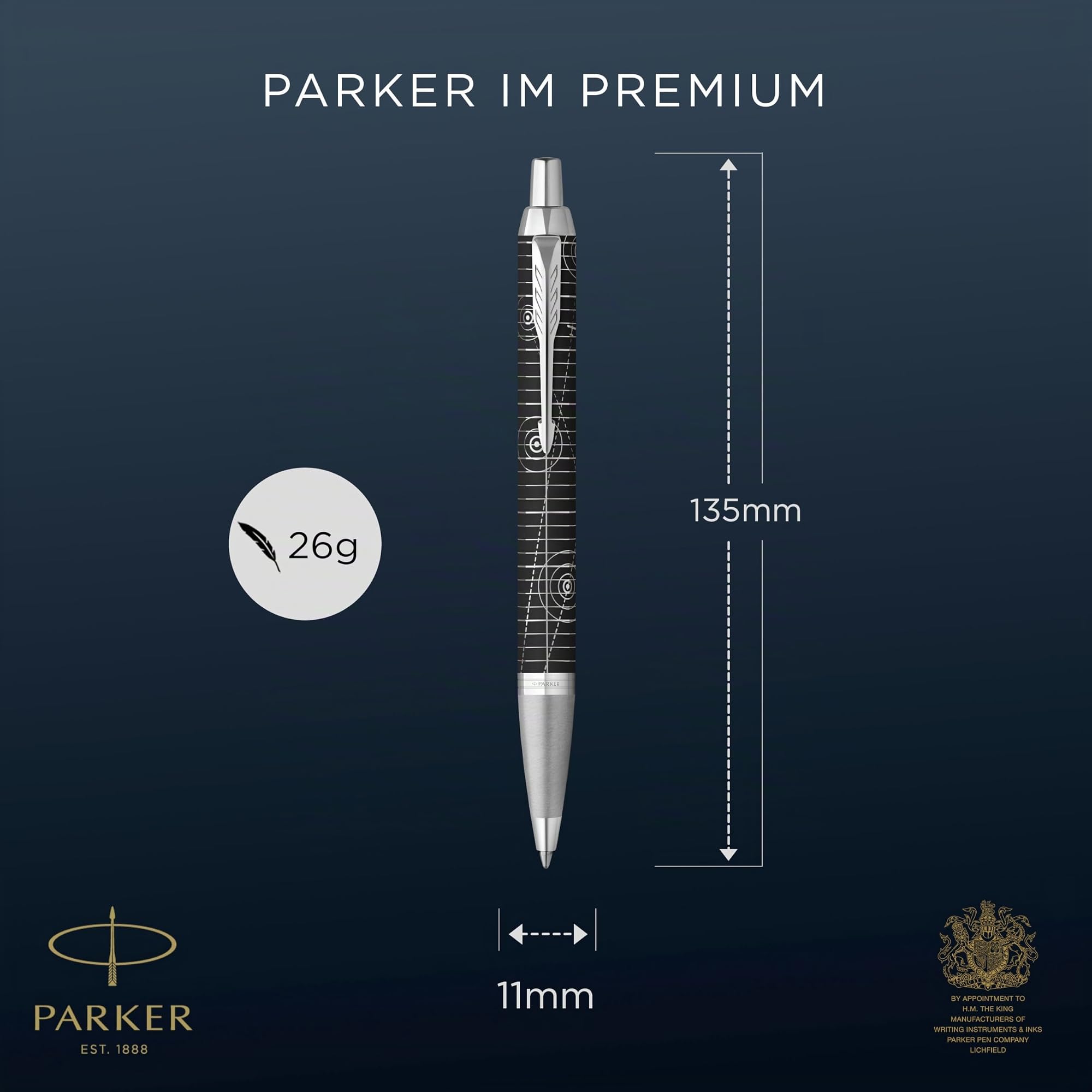 Parker IM Premium Penna a sfera | Collezione Legacy of Flight | Rifiniture cromate | Punta Media | Inchiostro blu | Confezione Regalo