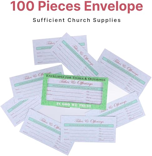 Miniatura 2 de Sobres de ofrenda de iglesia – Sobres de efectivo para diezmos y ofrendas – Paquete de 100 – Swanson Christian Products (PROVERBS 3:9, 100, Pack)