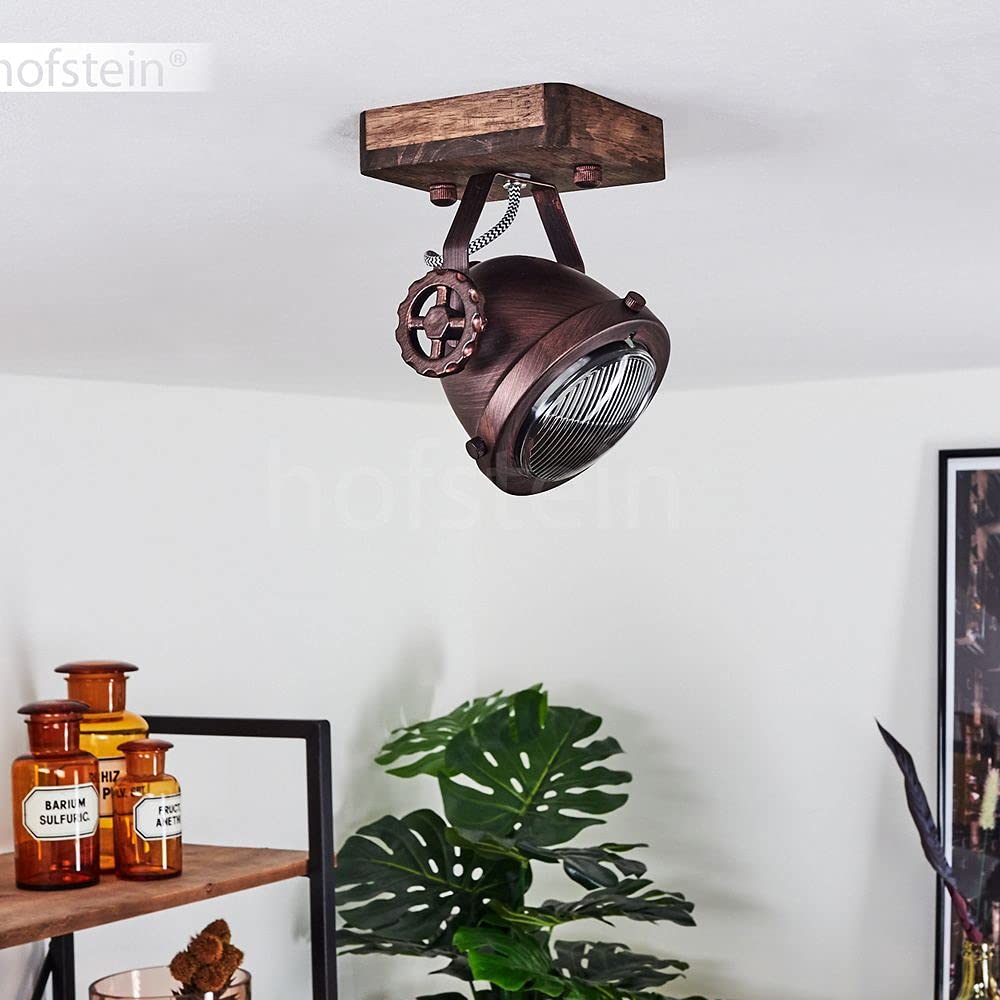 Lampada da soffitto a LED orientabile in rame con braccio flessibile