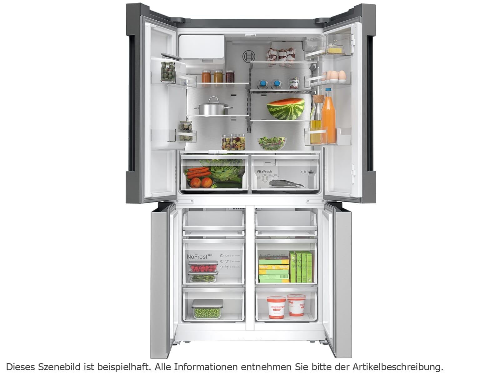 Bosch KFD96APEA Serie 6 nevera Multidoor 183 x 91 cm acero antihuellas | Nevera multipuerta independiente, capacidad XXL, Total No Frost, dispensador con conexión de agua