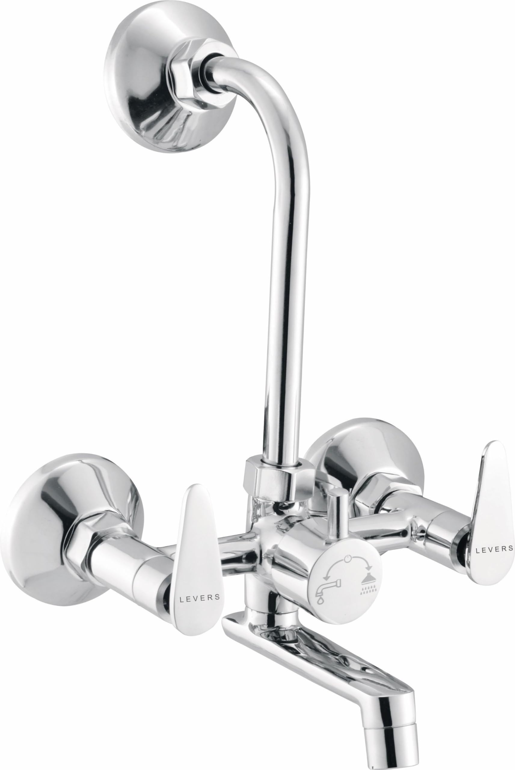 LEVERS S-1356 Brass Wall Mixer with Provision for Over Head Shower and 125mm Long Bend Pipe (B0CD667L6G) Amazon Price History, Amazon Price Tracker