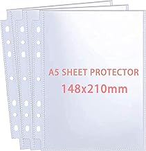 30 Pack 60 Pochettes Photo A5, Pochette Transparente pour Reliure à Anneaux 2/3, 2 Compartiments,Protège Page Photo Double Face, Pages de Recharge pour Album Photo, Pochettes Photos A5(215x152 mm)