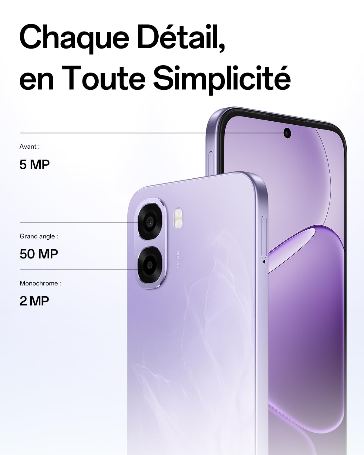 OPPO A6x 5G Smartphone Android Débloqué, 6+256Go, Écran Ultra Lumineux 6.75" 120Hz, Appareil Photo Ultra-Clair 50MP, Batterie 6100mAh, MediaTek Dimensity 6300, Résistance à l'eau IP64, Violet Purple