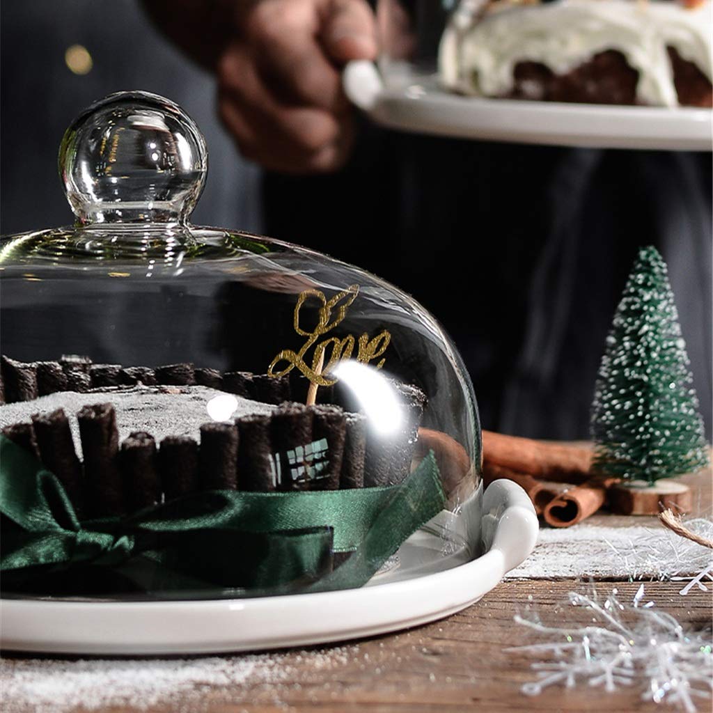 Amazon｜KJinZ 大理石のテクスチャプレート、食品ドームガラスケーキ