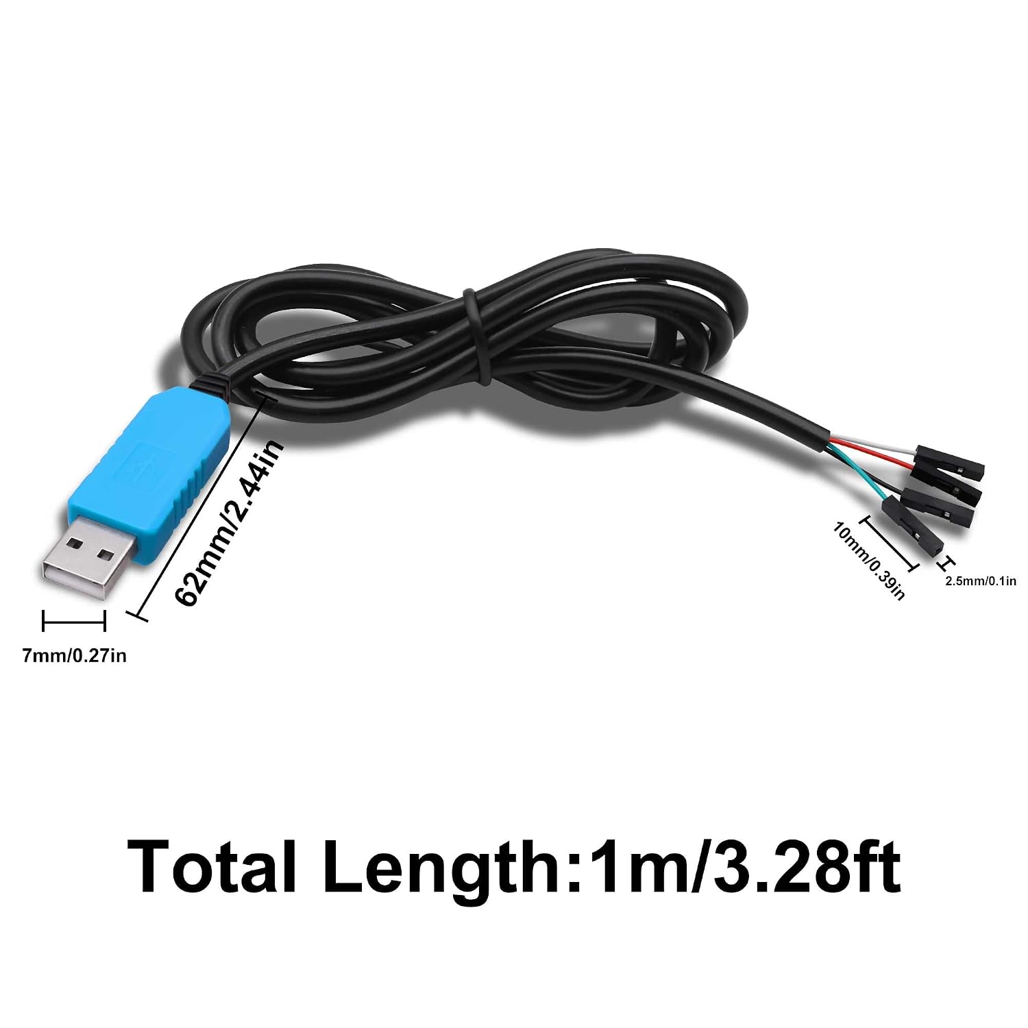 PL2303TA USB to TTL RS232 Serial Download Cable Adapter - PL2303 Debug Console Upgrade Module Cable, for Satellite Receiver Flashing, Lab Testing, MCU Communication, Raspberry Pi -3 Pack