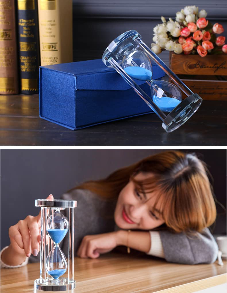 Reloj de arena, temporizador de arena, relojes de arena con arena 60 minutos 6.9x3.2 pulgadas Temporizador de reloj de arena de cristal transparente Herramienta de gestión del tiempo(Size:60 Minutes,C
