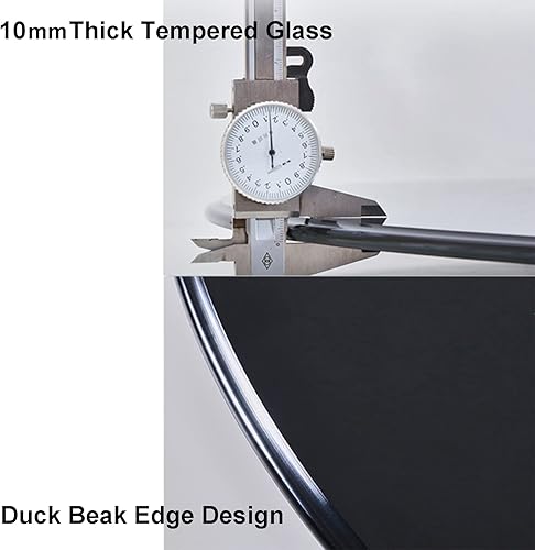 Miniatura 3 de Susan grande de 31.5 in (30 pulgadas) para mesa, mesa redonda de hotel para el hogar, base giratoria de vidrio templado negro, rotación de 360 para