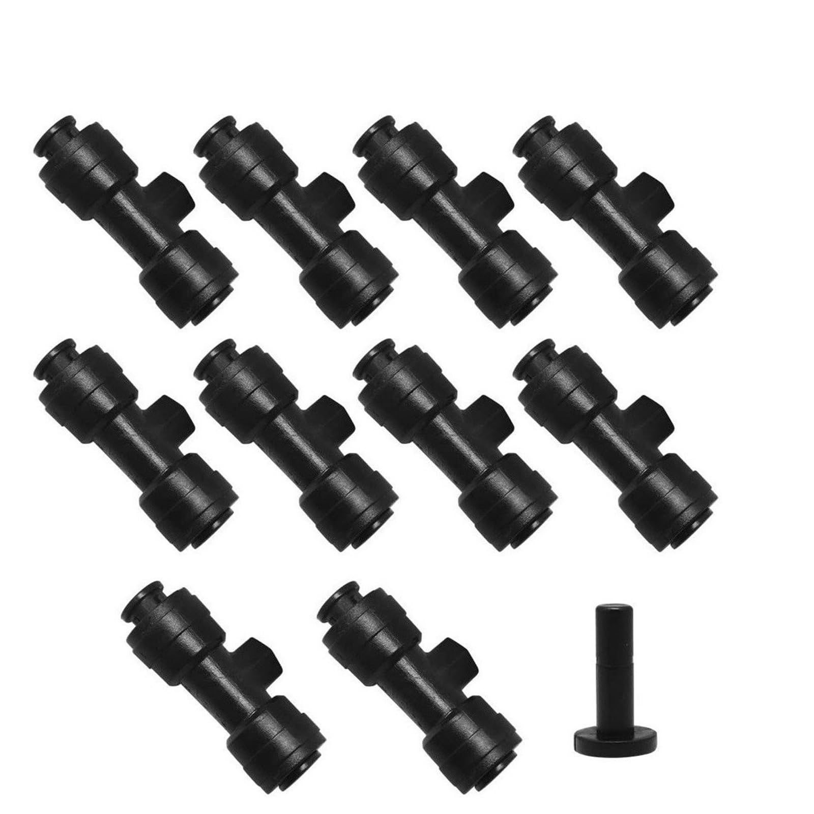 20pcs 6.35mm Slip-Lock Nebeldüse T-Stücke für Kühlsystem 10/24 UNC T-Stück Stecke Niederdruck Nebel Kühlsystem