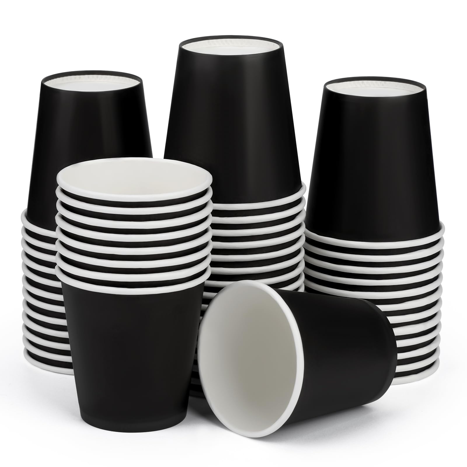 ENCHOL 50 Pack 3 oz Paper Cups, Disposable Bathroom Cups, Mouthwash Cups, Mini Espresso Cups