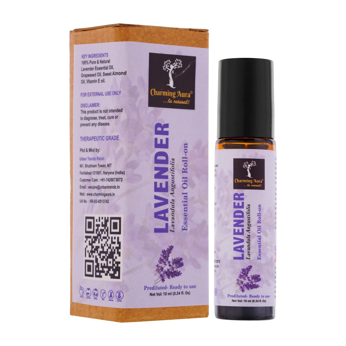Charming Aura Lavender Essential Oil | Roll-On | Prediluted ready to use | Skin Care | Combats Negative Emotions | Stress Relief | Sound Sleep | 10ml | (Lavender, Pack of 1) (B0D6KXPJ9S) Amazon Price History, Amazon Price Tracker