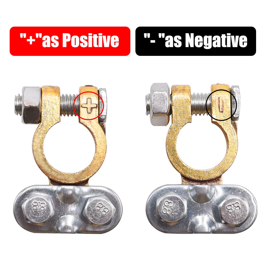 Snapklik.com : Tnisesm 2Pair Positive Negative Battery Terminal Set ...