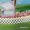 LATTICE FENCE Solar 4 Piece Outdoor Flexible Waterproof Garden Edging Border White