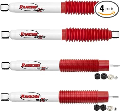 Rancho RS55274 RS55288 Set of Front & Rear RS5000X Series Shocks fits 2001 2010 Sierra 2500 HD with Front Torsion Bar & 0 Lift | Improved Handling & Performance | For Quicker Rebound