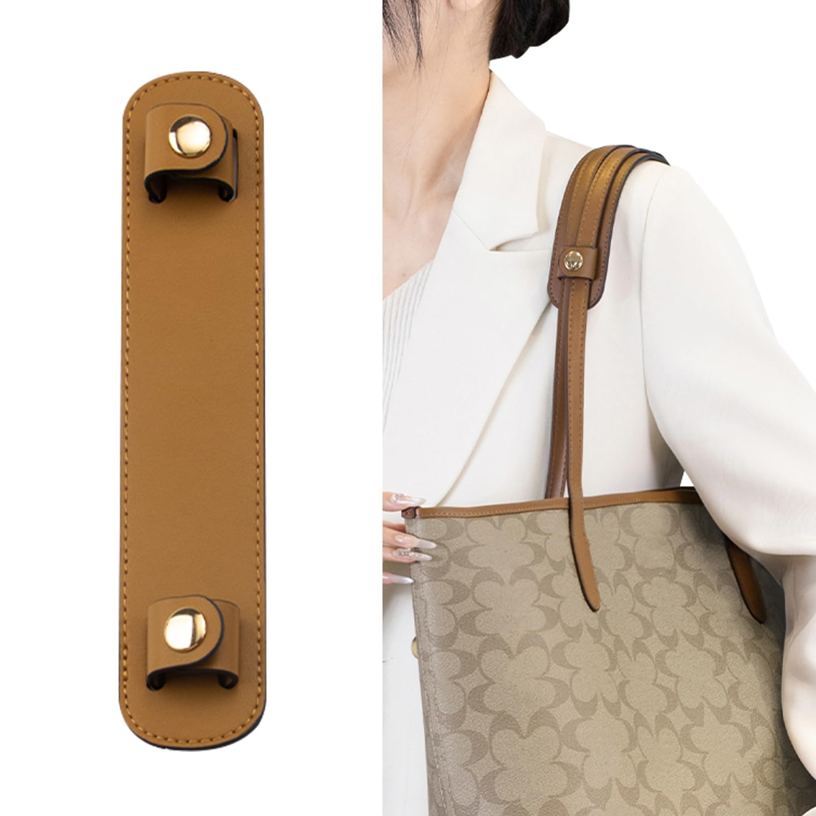 Shoulder Strap Pad Replacement,Microfiber Leather Strap Pads Detachable Cover for Tote Bag