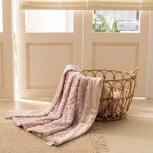 Simple&Opulence - Cobija de microfibra súper suave con patrón de rosas para decoración del hogar