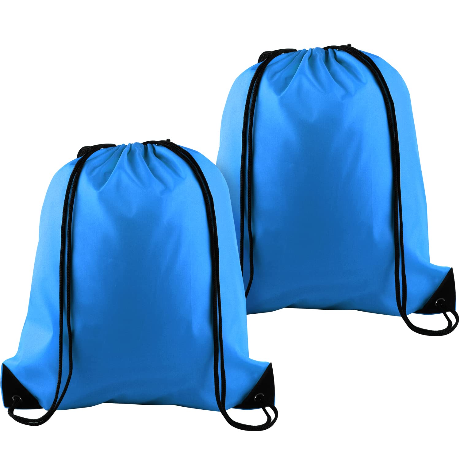 KUUQA Drawstring Backpack Bag Bulk String Bags Storage Bags for Sport Gym Traveling, Light Blue, 15.7" x 13.4", Classic — image 1