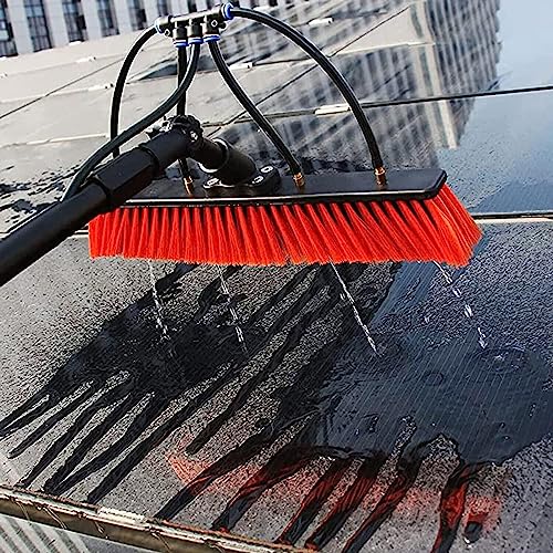 Pulitore telescopico per finestre, 3,7-11 m, con spazzola ad acqua, strumento professionale ad alta portata per la pulizia di finestre, tetti e terrazze, attrezzatura essenziale per la pulizia esterna