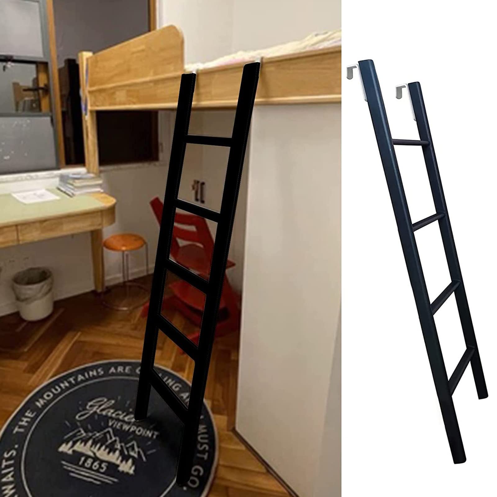 Échelle de lit superposé en métal amovible pour optimiser les petits lits de dortoir