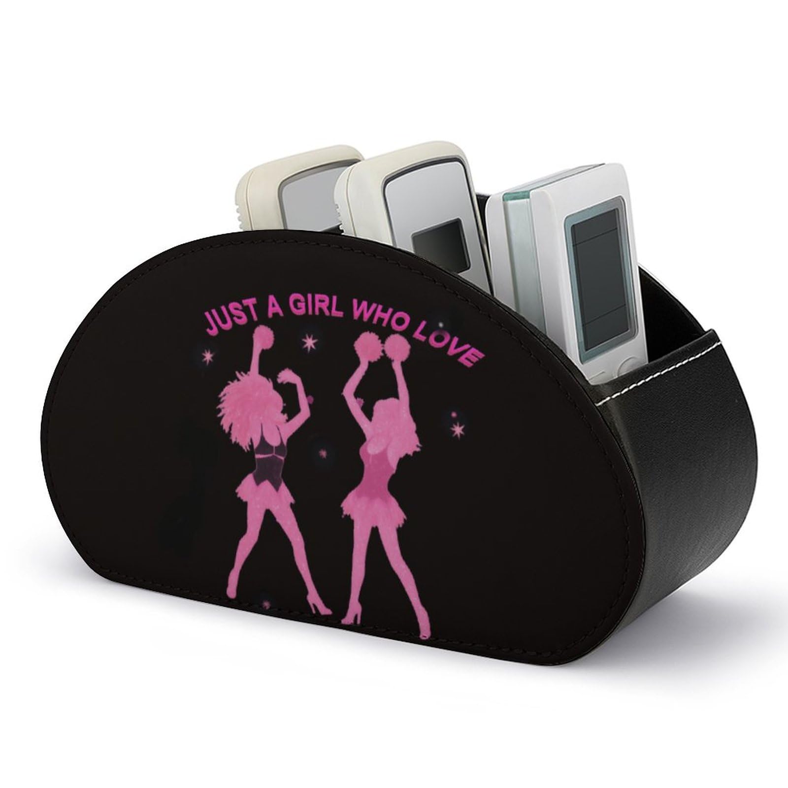 Cheerleader Cheer Up Remote Control Holder Remote Organizer Storage Box for Multi-Media Controllers with 5 Compartments for Cosmetics School Office Supplies