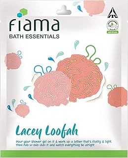 Fiama Bath Essential Lacey Loofah, Dermatologist Tested, Safe on Skin, Pack of 1, Soft, Exfoliated and Energized Skin