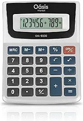 Calculadora de Mesa – Portátil com Display Grande, 12 Dígitos, Ideal para Escritórios e Uso Comercial