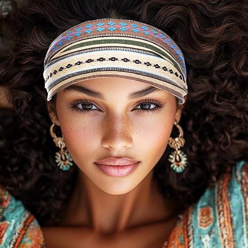 Miniatura 6 de GORTIN Diademas extra anchas elásticas estilo turbante para la cabeza, bandas elásticas para la cabeza, accesorios para el cabello para mujeres y