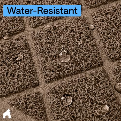 Image of Gorilla Grip Durable Multiple Cat Litter Mat (47x35), XL Jumbo, No Phthalate, Water Resistant, Traps Litter from Box and Cats, Scatter Control, Mats Soft on Kitty Paws (Brown), 1 Count, Plastic