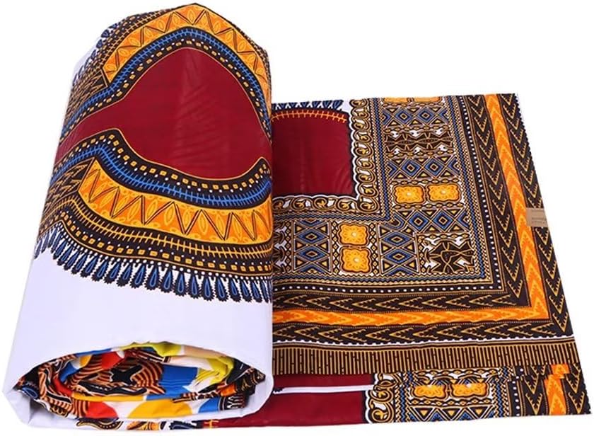 African Fabric 100% Cotton Ankara Wax Print Fabric 6 Yards Cloth for Party Dress 03