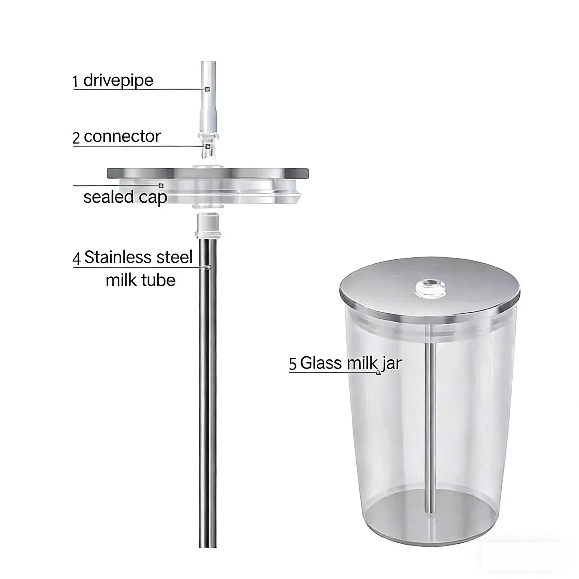 Pot À Lait En Verre Mousseur À Lait HP3/1/2, Compatible Avec JURA,ENA8 Z6 X3 X7, Remplacement De Carafe À Lait for Machine À Café