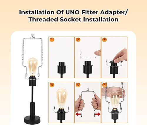 Miniatura 5 de Juego de soporte de arpa de pantalla de lámpara de 8 9 10 11 12 pulgadas, kit de arpa de lámpara ajustable ALUCSET, se adapta tanto a la varilla