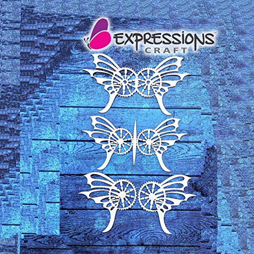 Expressions Craft Chipboard Cutouts & Embellishments for Mixed Media/Scrapbooking/Cardmaking & Other DIY Crafts - Steam Punk Butterfly