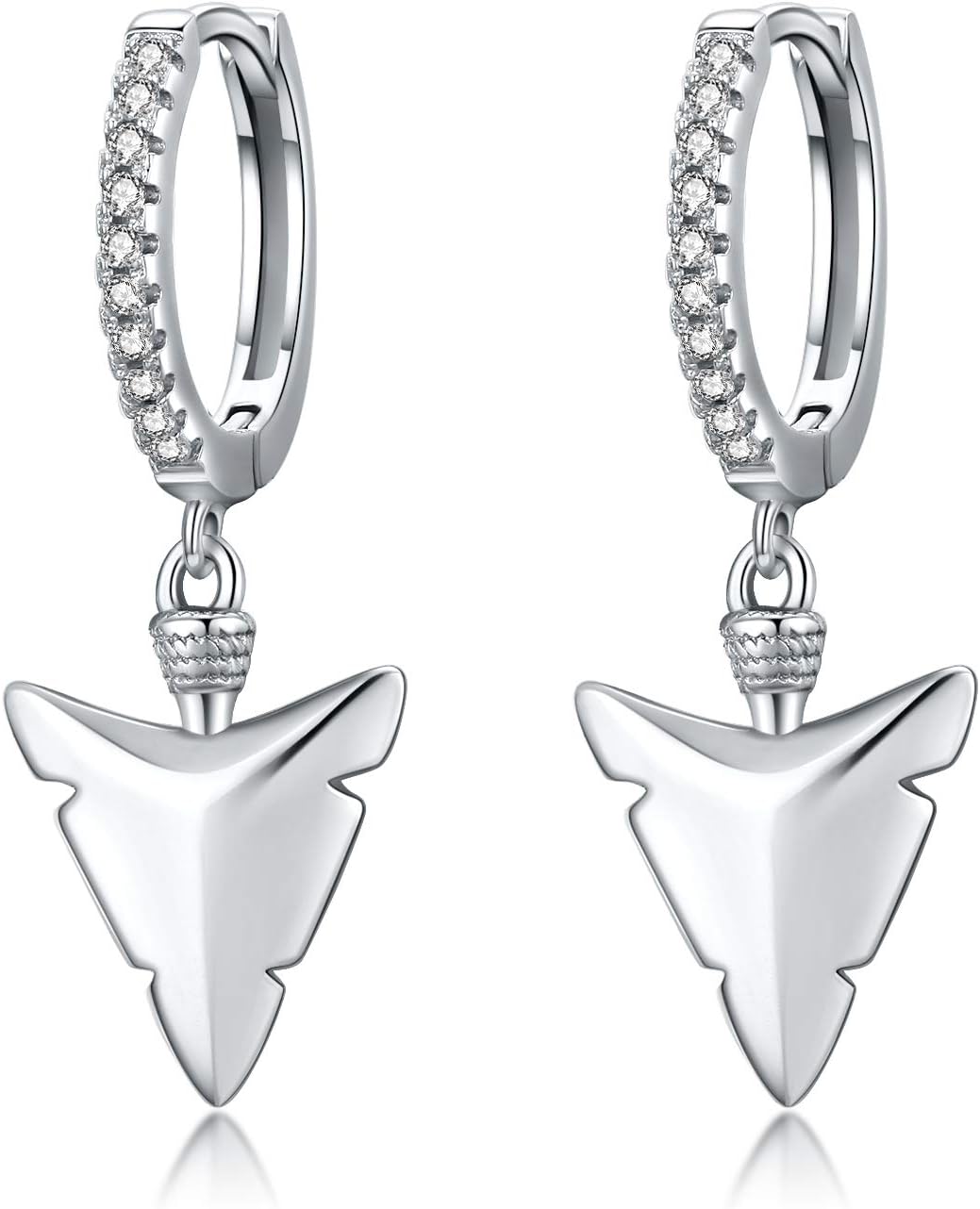 CUOKA MIRACLEHoop punk Earrings 925 Sterling Silver Arrowhead Tribal Arrow Earrings Minimalist Antique Earrings