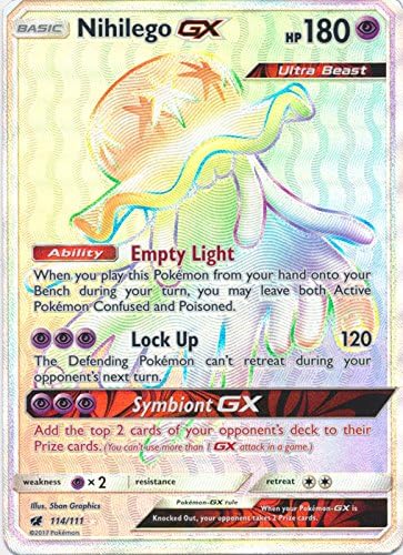 Pokemon - Nihilego-GX - 114/111 - Secret Rare - Sun & Moon: Crimson Invasion